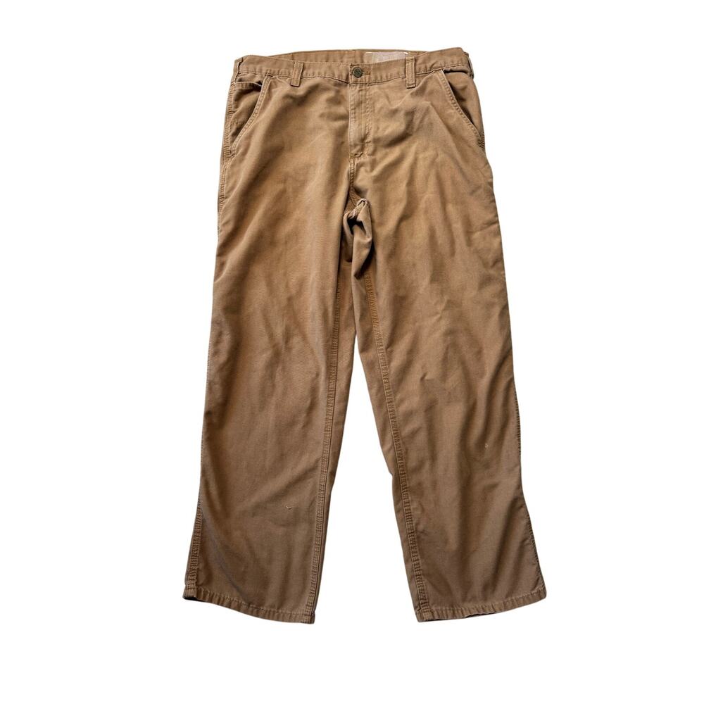 Carhartt Men 383-51 Lightweight Canvas Dungaree Fit Carpenter Pants Brown 34x30
